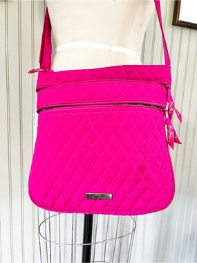 Vera Bradley Messenger Crossbody Hot Pink Solid Outer Bag